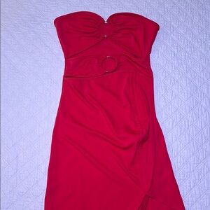 Elegant Red Strapless Dress